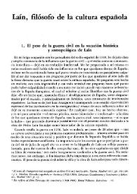 Portada:Laín, filósofo de la cultura española / José Abellán