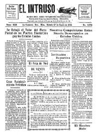 Portada:El intruso. Diario Joco-serio netamente independiente. Tomo XXX, núm. 2970, sábado 17 de enero de 1931