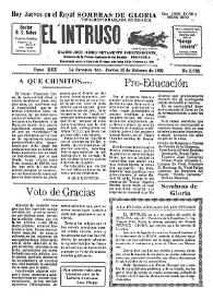 Portada:El intruso. Diario Joco-serio netamente independiente. Tomo XXX, núm. 2992, jueves 12 de febrero de 1931