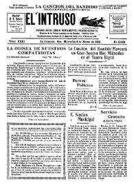Portada:El intruso. Diario Joco-serio netamente independiente. Tomo XXXI, núm. 3008, miércoles 4 de marzo de 1931