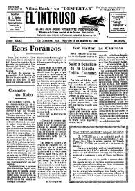 Portada:El intruso. Diario Joco-serio netamente independiente. Tomo XXXI, núm. 3022, viernes 20 de marzo de 1931