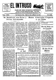 Portada:El intruso. Diario Joco-serio netamente independiente. Tomo XXXI, núm. 3025, martes 24 de marzo de 1931