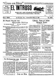Portada:El intruso. Diario Joco-serio netamente independiente. Tomo XXXI, núm. 3037, jueves 9 de abril de 1931