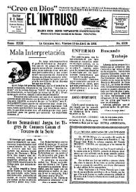 Portada:El intruso. Diario Joco-serio netamente independiente. Tomo XXXI, núm. 3038, viernes 10 de abril de 1931