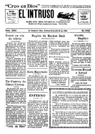 Portada:El intruso. Diario Joco-serio netamente independiente. Tomo XXXI, núm. 3043, jueves 16 de abril de 1931