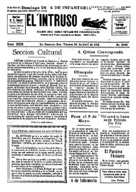 Portada:El intruso. Diario Joco-serio netamente independiente. Tomo XXXI, núm. 3040, viernes 24 de abril de 1931 [sic]