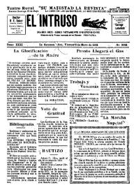 Portada:El intruso. Diario Joco-serio netamente independiente. Tomo XXXI, núm. 3041, viernes 8 de mayo de 1931 [sic]
