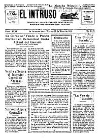 Portada:El intruso. Diario Joco-serio netamente independiente. Tomo XXXI, núm. 3047, viernes 15 de mayo de 1931 [sic]