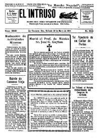 Portada:El intruso. Diario Joco-serio netamente independiente. Tomo XXXI, núm. 3048, sábado 16 de mayo de 1931 [sic]