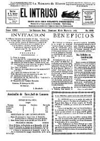 Portada:El intruso. Diario Joco-serio netamente independiente. Tomo XXXI, núm. 3061, domingo 31 de mayo de 1931
