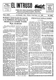 Portada:El intruso. Diario Joco-serio netamente independiente. Tomo XXXI, núm. 3064, jueves 4 de junio de 1931