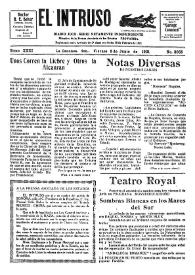 Portada:El intruso. Diario Joco-serio netamente independiente. Tomo XXXI, núm. 3065, viernes 5 de junio de 1931