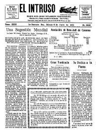 Portada:El intruso. Diario Joco-serio netamente independiente. Tomo XXXI, núm. 3066, sábado 6 de junio de 1931