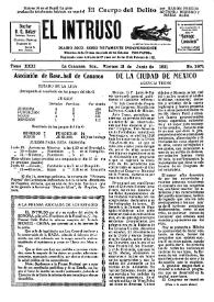 Portada:El intruso. Diario Joco-serio netamente independiente. Tomo XXXI, núm. 3071, viernes 12 de junio de 1931