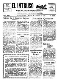 Portada:El intruso. Diario Joco-serio netamente independiente. Tomo XXXI, núm. 3080, martes 23 de junio de 1931