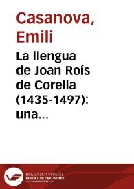 Portada:La llengua de Joan Roís de Corella (1435-1497): una presentació / Emili Casanova