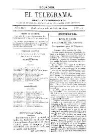 Portada:El Telegrama : diario progresista. Año III, núm. 335, viernes 5 de diciembre de 1890