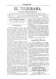 Portada:El Telegrama : diario progresista. Año III, núm. 343, martes 16 de diciembre de 1890