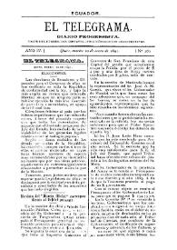 Portada:El Telegrama : diario progresista. Año IV, núm. 369, martes 20 de enero de 1891 [sic]