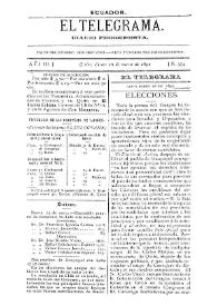 Portada:El Telegrama : diario progresista. Año III, núm. 374, lunes 26 de enero de 1891