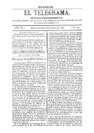 Portada:El Telegrama : diario progresista. Año III, núm. 392, miércoles 18 de febrero de 1891