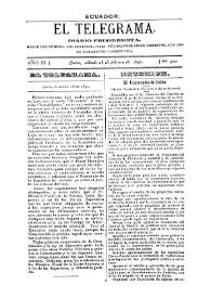 Portada:El Telegrama : diario progresista. Año III, núm. 400, sábado 28 de febrero de 1891