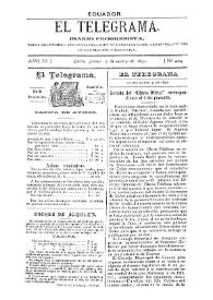 Portada:El Telegrama : diario progresista. Año III, núm. 404, jueves 5 de marzo de 1891
