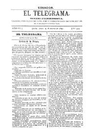 Portada:El Telegrama : diario progresista. Año III, núm. 407, lunes 9 de marzo de 1891