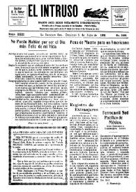 Portada:El intruso. Diario Joco-serio netamente independiente. Tomo XXXI, núm. 3091, domingo 5 de julio de 1931