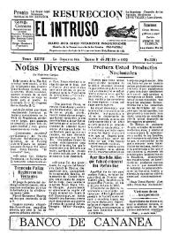 Portada:El intruso. Diario Joco-serio netamente independiente. Tomo XXVII, núm. 3383, lunes 3 de julio de 1933
