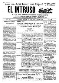 Portada:El intruso. Diario Joco-serio netamente independiente. Tomo XLVI, núm. 4666, jueves 12 de marzo de 1936