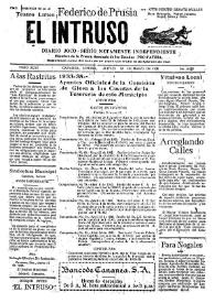 Portada:El intruso. Diario Joco-serio netamente independiente. Tomo XLVI, núm. 4672, jueves 19 de marzo de 1936