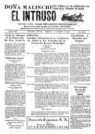 Portada:El intruso. Diario Joco-serio netamente independiente. Tomo XLVI, núm. 4674, sábado 21 de marzo de 1936