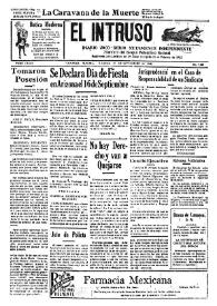 Portada:El intruso. Diario Joco-serio netamente independiente. Tomo LXXIII, núm. 7250, viernes 19 de septiembre de 1941