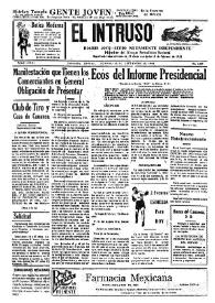 Portada:El intruso. Diario Joco-serio netamente independiente. Tomo LXXIII, núm. 7258, domingo 28 de septiembre de 1941