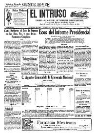 Portada:El intruso. Diario Joco-serio netamente independiente. Tomo LXXIII, núm. 7260, miércoles 1 de octubre de 1941