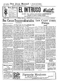 Portada:El intruso. Diario Joco-serio netamente independiente. Tomo LXXIII, núm. 7278, miércoles 22 de octubre de 1941