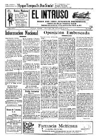 Portada:El intruso. Diario Joco-serio netamente independiente. Tomo LXXIII, núm. 72810, miércoles 5 de noviembre de 1941 [sic]