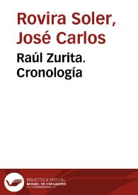 Portada:Raúl Zurita. Cronología / Paulina Wendt