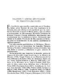 Talayots y cuevas artificiales de Mallorca (Baleares) / Francisco Álvarez Ossorio | Biblioteca Virtual Miguel de Cervantes