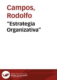 Portada:“Estrategia Organizativa”