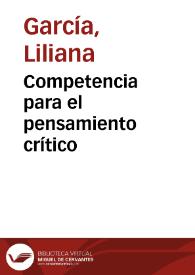 Competencia para el pensamiento crítico | Biblioteca Virtual Miguel de Cervantes