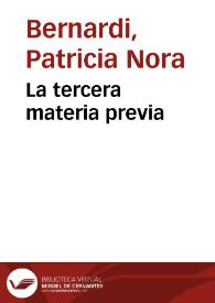 La tercera materia previa | Biblioteca Virtual Miguel de Cervantes