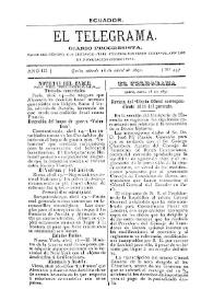 Portada:El Telegrama : diario progresista. Año III, núm. 437, sábado 18 de abril de 1891