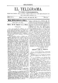 Portada:El Telegrama : diario progresista. Año III, núm. 451, martes 5 de mayo de 1891