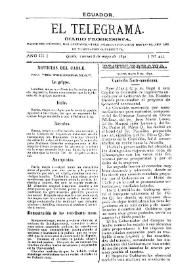 Portada:El Telegrama : diario progresista. Año III, núm. 453, viernes 8 de mayo de 1891