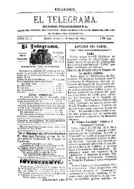 Portada:El Telegrama : diario progresista. Año III, núm. 455, lunes 11 de mayo de 1891