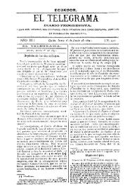 Portada:El Telegrama : diario progresista. Año III, núm. 472, lunes 1º de junio de 1891
