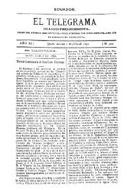 Portada:El Telegrama : diario progresista. Año III, núm. 500, martes 7 de julio de 1891