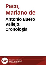Portada:Antonio Buero Vallejo. Cronología / Mariano de Paco